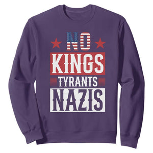 American Democracy Sweatshirt No Kings No Tyrants No Nazis TS12 Purple Print Your Wear