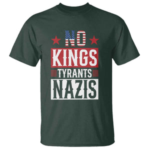 American Democracy T Shirt No Kings No Tyrants No Nazis TS12 Dark Forest Green Print Your Wear