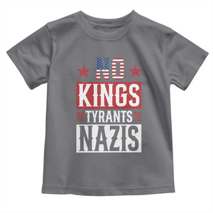 American Democracy Toddler T Shirt No Kings No Tyrants No Nazis TS12 Charcoal Print Your Wear