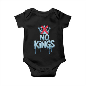 No Kings Abolish ICE Baby Onesie Anti Authoritarian Protest TS12 Black Print Your Wear