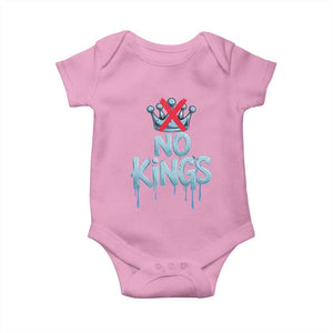 No Kings Abolish ICE Baby Onesie Anti Authoritarian Protest TS12 Light Pink Print Your Wear
