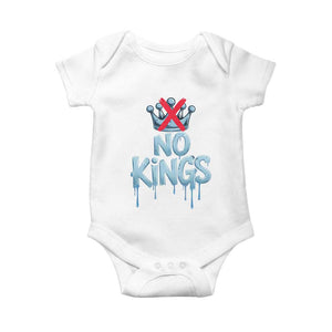 No Kings Abolish ICE Baby Onesie Anti Authoritarian Protest TS12 White Print Your Wear