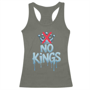 No Kings Abolish ICE Racerback Tank Top Anti Authoritarian Protest TS12 Military Green Print Your Wear