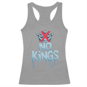 No Kings Abolish ICE Racerback Tank Top Anti Authoritarian Protest TS12 Sport Gray Print Your Wear