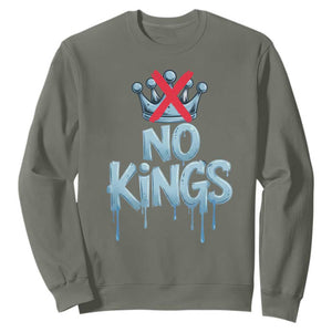 No Kings Abolish ICE Sweatshirt Anti Authoritarian Protest TS12 Military Green Print Your Wear