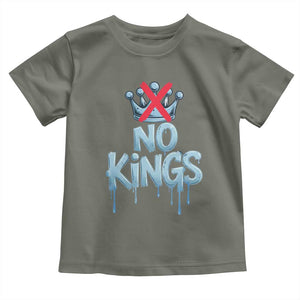 No Kings Abolish ICE Toddler T Shirt Anti Authoritarian Protest TS12 Military Green Print Your Wear