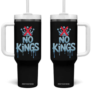 No Kings Abolish ICE Tumbler With Handle Anti Authoritarian Protest TS12 One Size: 40 oz Black Print Your Wear