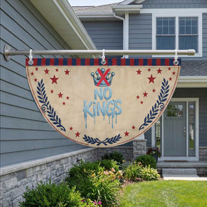 No Kings Abolish ICE Patriotic Fan Flag Anti Authoritarian Protest