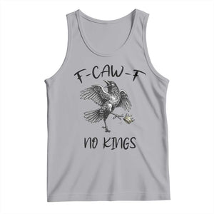 Funny Raven Kicking Crown No Kings Tank Top F Caw F TS12 Athletic Heather Print Your Wear