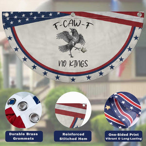 Funny Raven Kicking Crown No Kings Patriotic Fan Flag F Caw F