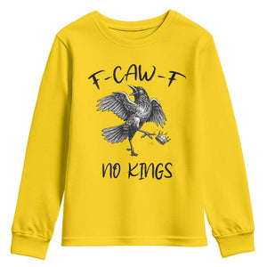 Funny Raven Kicking Crown No Kings Youth Sweatshirt F Caw F TS12 Daisy Print Your Wear
