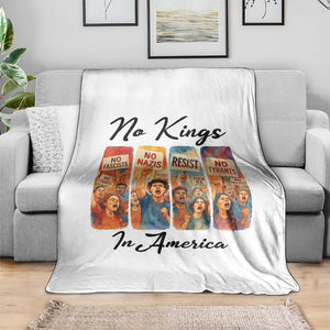 No Kings In America Throw Blanket American Anti Authoritarian Protest TS12 Print Your Wear