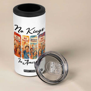 No Kings In America 4 in 1 Can Cooler Tumbler American Anti Authoritarian Protest TS12 Print Your Wear