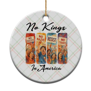 No Kings In America Ceramic Ornament American Anti Authoritarian Protest TS12 1pc Christmas Plaid Print Your Wear