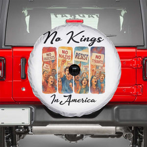 No Kings In America Spare Tire Cover American Anti Authoritarian Protest TS12 White Print Your Wear