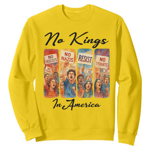 No Kings In America Sweatshirt American Anti Authoritarian Protest TS12 Daisy Print Your Wear