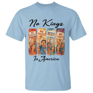 No Kings In America T Shirt American Anti Authoritarian Protest TS12 Light Blue Print Your Wear