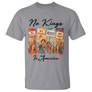 No Kings In America T Shirt American Anti Authoritarian Protest TS12 Sport Gray Print Your Wear