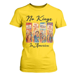 No Kings In America T Shirt For Women American Anti Authoritarian Protest TS12 Daisy Print Your Wear