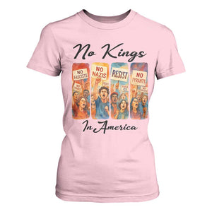 No Kings In America T Shirt For Women American Anti Authoritarian Protest TS12 Light Pink Print Your Wear