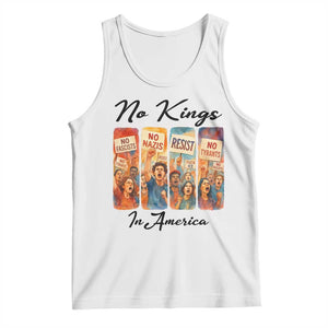 No Kings In America Tank Top American Anti Authoritarian Protest TS12 White Print Your Wear