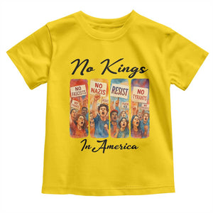 No Kings In America Toddler T Shirt American Anti Authoritarian Protest TS12 Daisy Print Your Wear