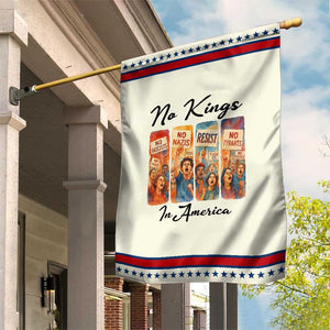 No Kings In America Garden Flag American Anti Authoritarian Protest TS12 Modern Beige Red Print Your Wear