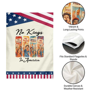 No Kings In America Garden Flag American Anti Authoritarian Protest TS12 Print Your Wear