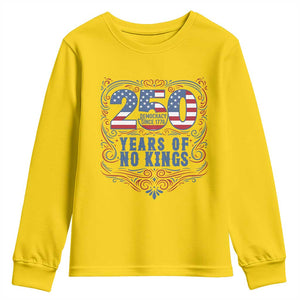 250 Years Of No Kings Youth Sweatshirt American Freedom Protest TS12 Daisy Print Your Wear