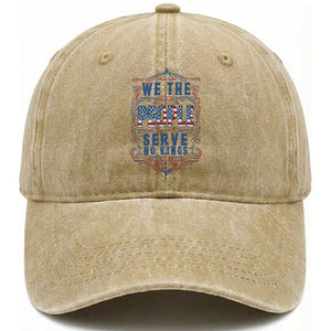 We The People Serve No Kings Washed Cotton Baseball Cap American Patriot Freedom Gift TS12 Washed Cap Universal Fit Khaki Print Your Wear
