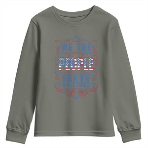 We The People Serve No Kings Youth Sweatshirt American Patriot Freedom Gift TS12 Military Green Print Your Wear