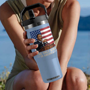 The Only King In America Flip Straw Tumbler Honoring Martin Luther King Jr TS12 One Size: 30 oz Light Blue Print Your Wear