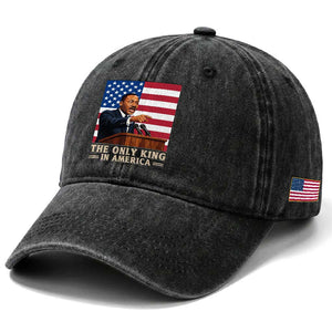 The Only King In America Washed Cotton Baseball Cap Honoring Martin Luther King Jr TS12 Print Your Wear