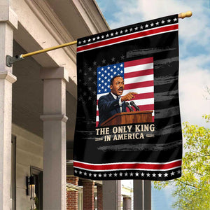 The Only King In America Garden Flag Honoring Martin Luther King Jr TS12 Distressed Black Red Print Your Wear