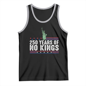 250 Years Of No Kings Tank Top Statue Of Liberty Freedom Protest TS12 Black Athletic Heather Print Your Wear