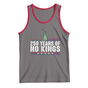250 Years Of No Kings Tank Top Statue Of Liberty Freedom Protest TS12 Deep Heather Red Print Your Wear