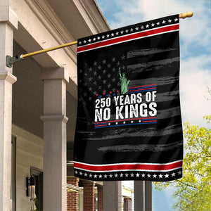 250 Years Of No Kings Garden Flag Statue Of Liberty Freedom Protest TS12 Distressed Black Red Print Your Wear