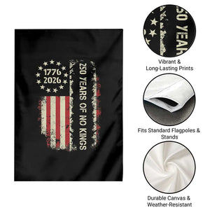 250 Years Of No Kings Garden Flag Vintage American Flag TS12 Print Your Wear