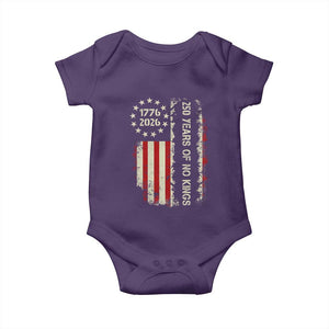250 Years Of No Kings Baby Onesie Vintage American Flag TS12 Purple Print Your Wear