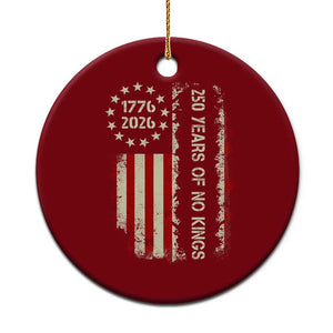 250 Years Of No Kings Ceramic Ornament Vintage American Flag TS12 1pc Red Print Your Wear