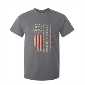 250 Years Of No Kings T Shirt For Kid Vintage American Flag TS12 Charcoal Print Your Wear