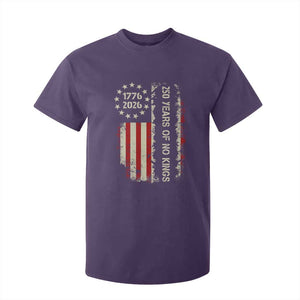 250 Years Of No Kings T Shirt For Kid Vintage American Flag TS12 Purple Print Your Wear