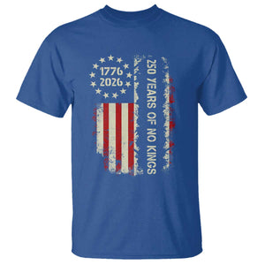 250 Years Of No Kings T Shirt Vintage American Flag TS12 Royal Blue Print Your Wear