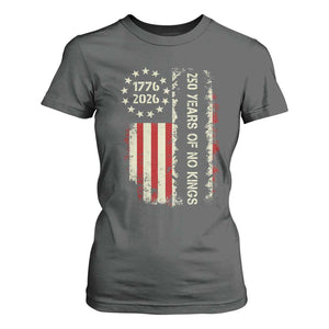250 Years Of No Kings T Shirt For Women Vintage American Flag TS12 Dark Heather Print Your Wear