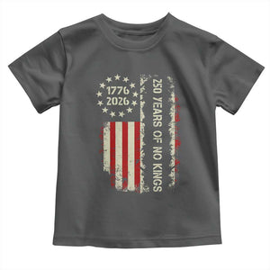 250 Years Of No Kings Toddler T Shirt Vintage American Flag TS12 Dark Heather Print Your Wear