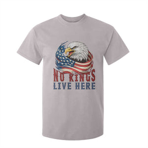 No Kings Live Here T Shirt For Kid Patriotic American Eagle TS12 Ice Gray Print Your Wear
