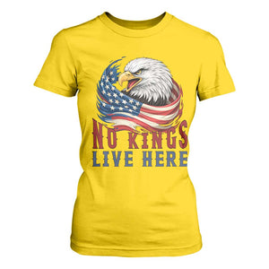 No Kings Live Here T Shirt For Women Patriotic American Eagle TS12 Daisy Print Your Wear