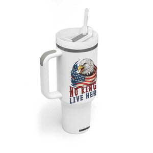 No Kings Live Here Tumbler With Handle Patriotic American Eagle TS12 Print Your Wear