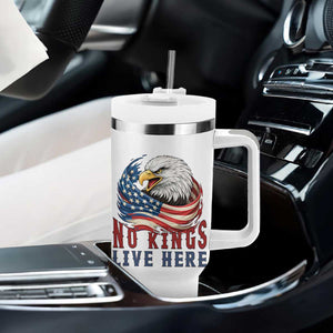 No Kings Live Here Tumbler With Handle Patriotic American Eagle TS12 Print Your Wear