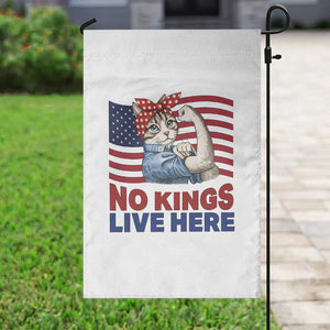 No Kings Live Here Garden Flag Funny Rosie The Riveter Cat Feminist Gift TS12 Print Your Wear
